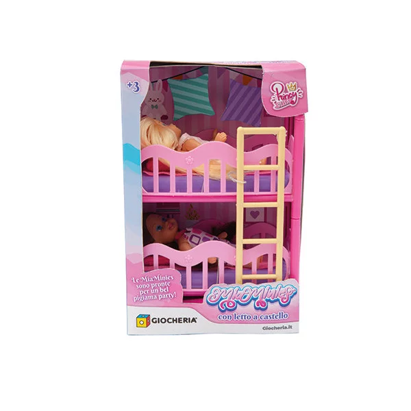 Mini Bambola con Letto a Castello – Gioco da Notte per Bambini dai 3 Anni, Accessori Inclusi
