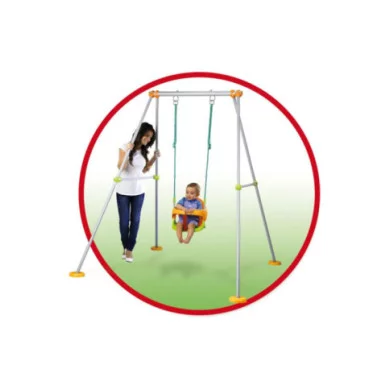 Altalena Plus con Struttura Tubolare in Metallo Seggiolino Evolutivo 2 in 1 Altezza 180 Cm