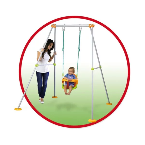 Altalena Plus con Struttura Tubolare in Metallo Seggiolino Evolutivo 2 in 1 Altezza 180 Cm