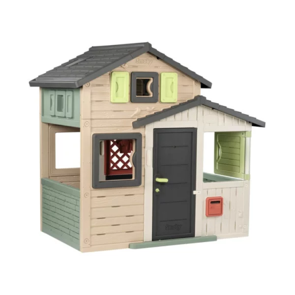 Casa dei giochi Friends House EVO con 2 porte, 6 finestre e tavolo da picnic estraibile Smoby