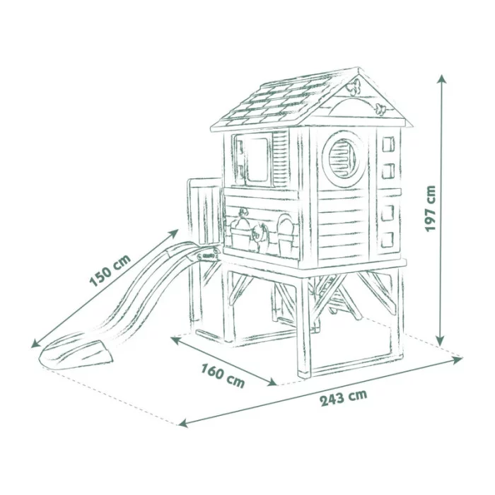 Casetta Palafitta Smoby Life Per Bambini - Gioco Da Esterno Con Scivolo, 98x110x127cm, Dai 2 Anni - Foto 8