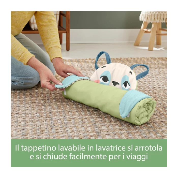 Fisher-Price Amici del Pianeta - Tappetino Panda, con gioco frusciante e specchietto agganciabile inclusi HKD65