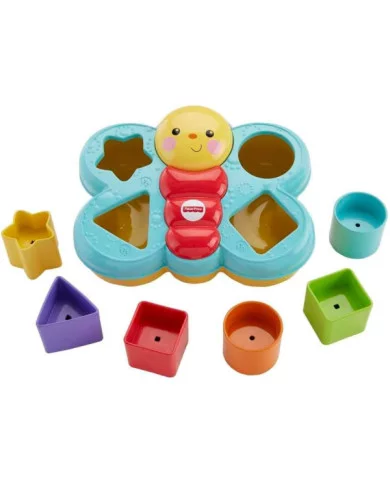 Fisher-Price Farfalla Cercaforme – Gioco Educativo con 6 Blocchi Colorati per Bambini dai 6 Mesi in su