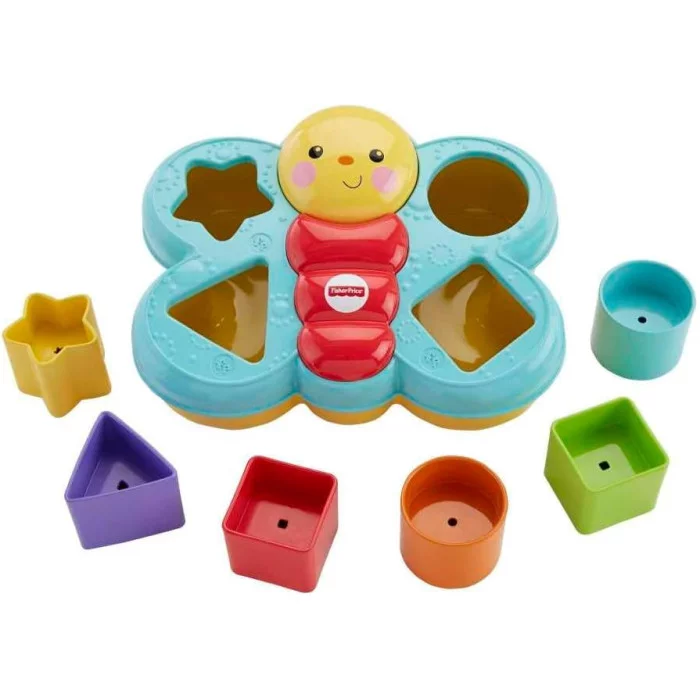 Fisher-Price Farfalla Cercaforme – Gioco Educativo con 6 Blocchi Colorati per Bambini dai 6 Mesi in su