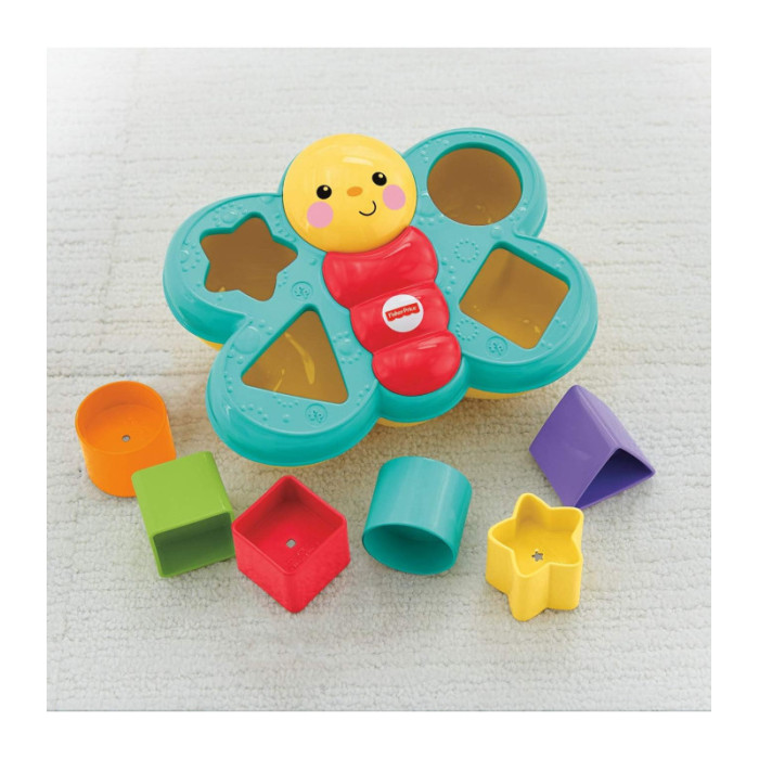 Fisher-Price Farfalla Cercaforme – Gioco Educativo con 6 Blocchi Colorati per Bambini dai 6 Mesi in su