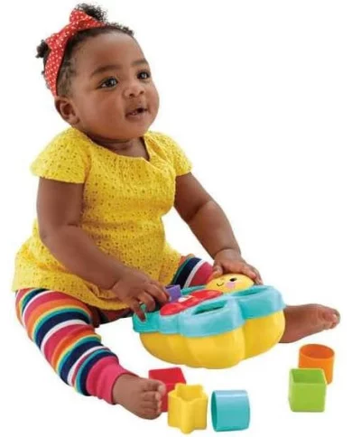 Fisher-Price Farfalla Cercaforme – Gioco Educativo con 6 Blocchi Colorati per Bambini dai 6 Mesi in su