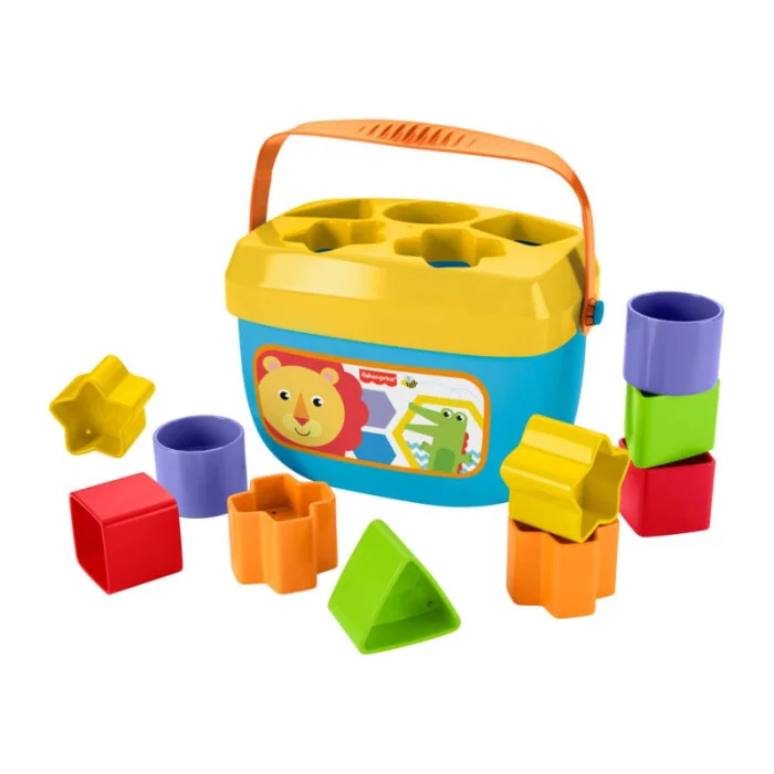 Fisher-Price Secchiello Blocchi Assortiti – 10 Forme Colorate da Impilare e Inserire – Gioco Educativo 6+ Mesi