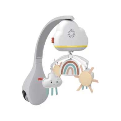 Fisher-Price Giostrina Dolce Arcobaleno – Musica, Luci e Nuvolette per Culla Neonati 0+ Mesi – Unità Rilassante HBP40