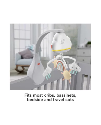 Fisher-Price Giostrina Dolce Arcobaleno – Musica, Luci e Nuvolette per Culla Neonati 0+ Mesi – Unità Rilassante HBP40