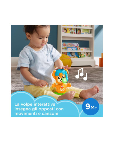 Fisher-Price Animal Band – Rino il Volpino Interattivo con Luci, Musica e Movimento – Gioco Educativo 9+ Mesi