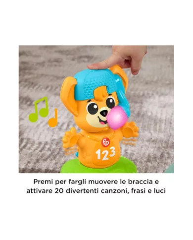 Fisher-Price Animal Band – Rino il Volpino Interattivo con Luci, Musica e Movimento – Gioco Educativo 9+ Mesi