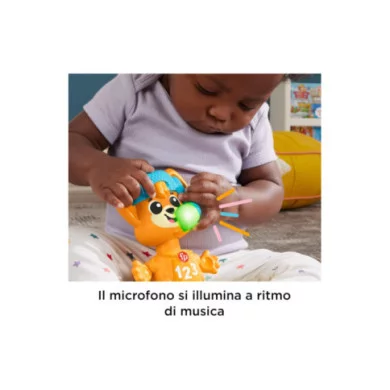 Fisher-Price Animal Band – Rino il Volpino Interattivo con Luci, Musica e Movimento – Gioco Educativo 9+ Mesi