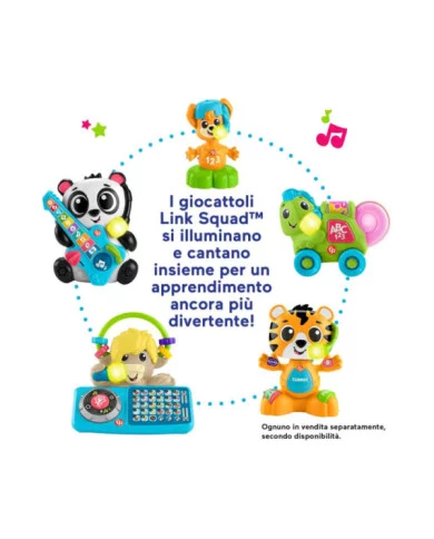 Fisher-Price Animal Band – Rino il Volpino Interattivo con Luci, Musica e Movimento – Gioco Educativo 9+ Mesi