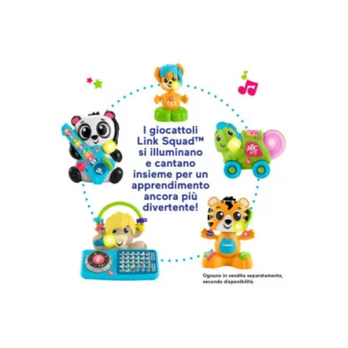 Fisher-Price Animal Band – Rino il Volpino Interattivo con Luci, Musica e Movimento – Gioco Educativo 9+ Mesi