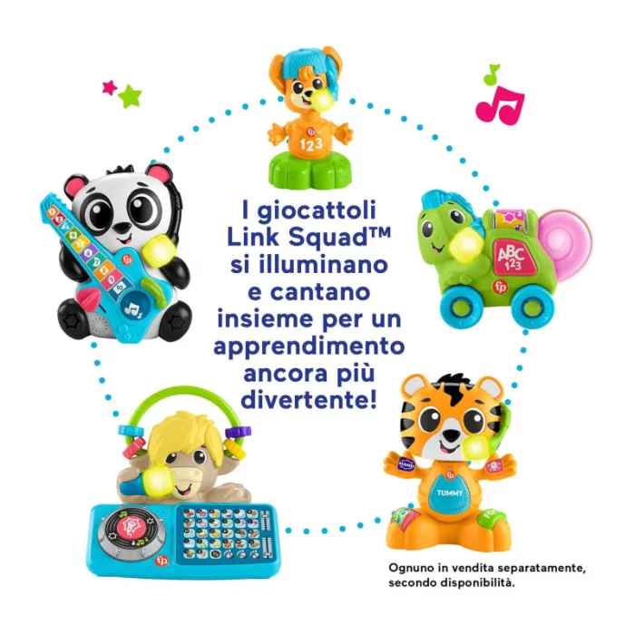 Fisher-Price Animal Band – Rino il Volpino Interattivo con Luci, Musica e Movimento – Gioco Educativo 9+ Mesi