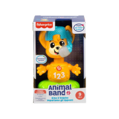 Fisher-Price Animal Band – Rino il Volpino Interattivo con Luci, Musica e Movimento – Gioco Educativo 9+ Mesi