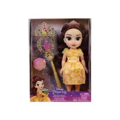 Disney Princess Belle Bambola 30 cm con Costume, Scarpe, Tiara, Scettro e Corona da Principessa