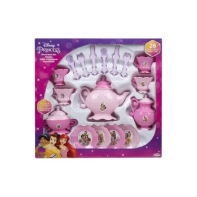 Disney Princess Set da Tavola Giocattolo 26 Pezzi Rosa con Piatti, Tazze e Posate