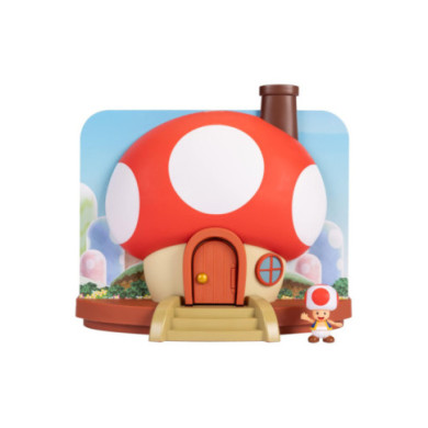 Super Mario Deluxe Toad House Playset – Casa a Fungo con 4 Funzioni Interattive e Mini Figura Toad (3+ anni)