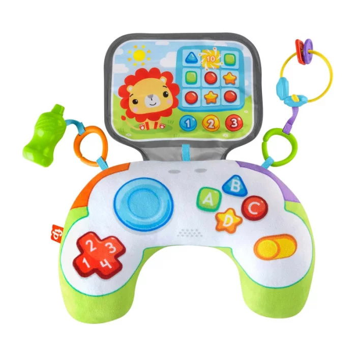 Fisher-Price Cuscino Baby Gamer sensoriale con 2 giochi agganciabili – Per neonati 0+ mesi, lavabile