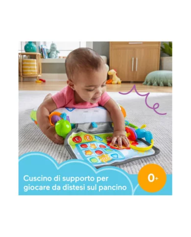Fisher-Price Cuscino Baby Gamer sensoriale con 2 giochi agganciabili – Per neonati 0+ mesi, lavabile