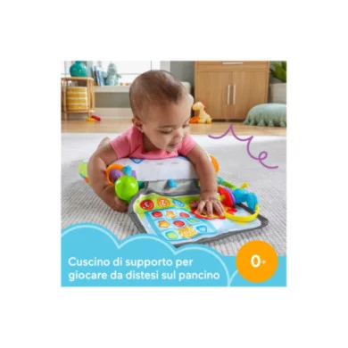 Fisher-Price Cuscino Baby Gamer sensoriale con 2 giochi agganciabili – Per neonati 0+ mesi, lavabile
