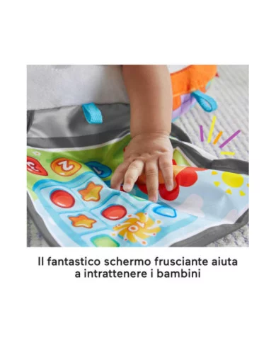 Fisher-Price Cuscino Baby Gamer sensoriale con 2 giochi agganciabili – Per neonati 0+ mesi, lavabile
