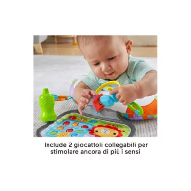 Fisher-Price Cuscino Baby Gamer sensoriale con 2 giochi agganciabili – Per neonati 0+ mesi, lavabile
