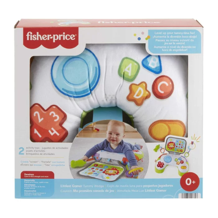 Fisher-Price Cuscino Baby Gamer sensoriale con 2 giochi agganciabili – Per neonati 0+ mesi, lavabile