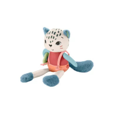 Fisher-Price Leopardino Scopri e Gioca, peluche sensoriale in tessuto riciclato con attività – Dai 3 mesi in su