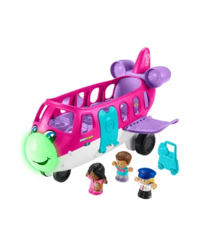 Fisher-Price Little People Barbie Aereo con luci, suoni, Barbie, Ken, pilota e valigia – 18+ mesi, multilingua