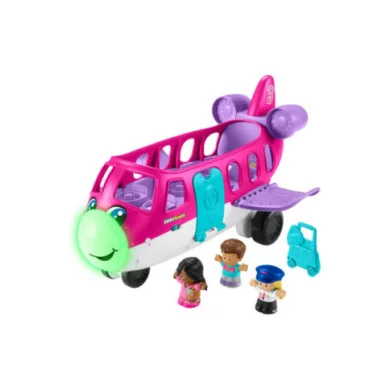 Fisher-Price Little People Barbie Aereo con luci, suoni, Barbie, Ken, pilota e valigia – 18+ mesi, multilingua
