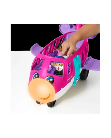 Fisher-Price Little People Barbie Aereo con luci, suoni, Barbie, Ken, pilota e valigia – 18+ mesi, multilingua