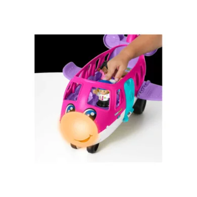 Fisher-Price Little People Barbie Aereo con luci, suoni, Barbie, Ken, pilota e valigia – 18+ mesi, multilingua