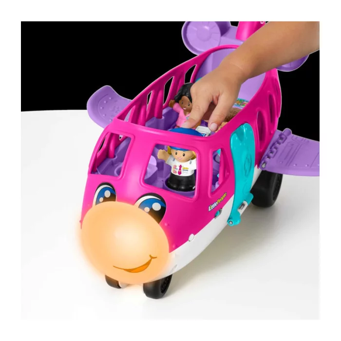 Fisher-Price Little People Barbie Aereo con luci, suoni, Barbie, Ken, pilota e valigia – 18+ mesi, multilingua