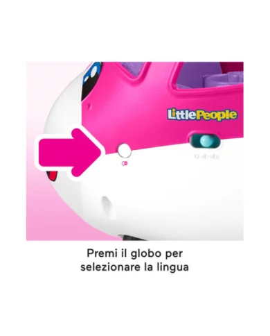 Fisher-Price Little People Barbie Aereo con luci, suoni, Barbie, Ken, pilota e valigia – 18+ mesi, multilingua