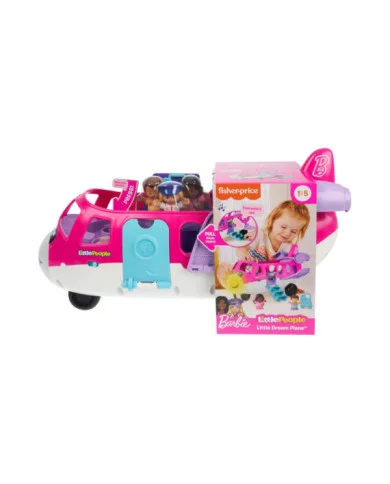 Fisher-Price Little People Barbie Aereo con luci, suoni, Barbie, Ken, pilota e valigia – 18+ mesi, multilingua