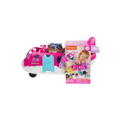Fisher-Price Little People Barbie Aereo con luci, suoni, Barbie, Ken, pilota e valigia – 18+ mesi, multilingua