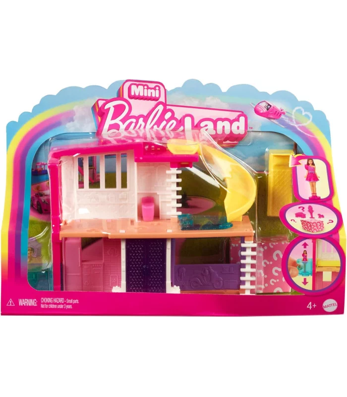 Barbie Mini Casa dei Sogni con bambola sorpresa, mobili, piscina