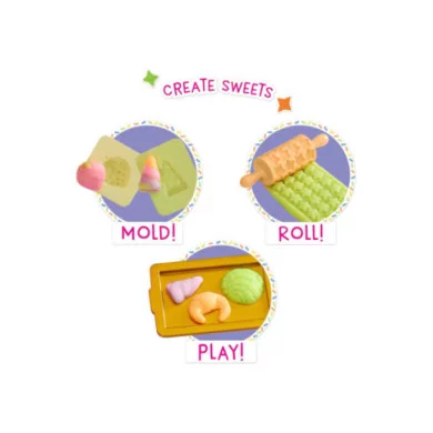 Rainbow High Littles – Set Dessert Shop con Kandy e Accessori, Bambola 14 cm, Età 4+