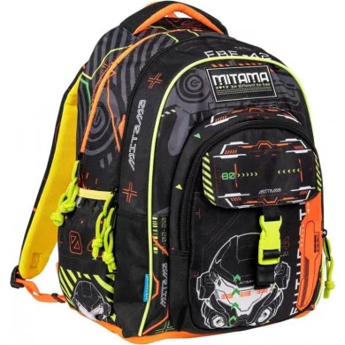 Zaino Mitama New Plus Fluo Battle 30L con Schienale Ergonomico e