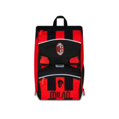 Zaino Estensibile Milan – 27L, doppio scomparto espandibile, colori rossoneri, patch logo AC Milan, scuola e tempo libero