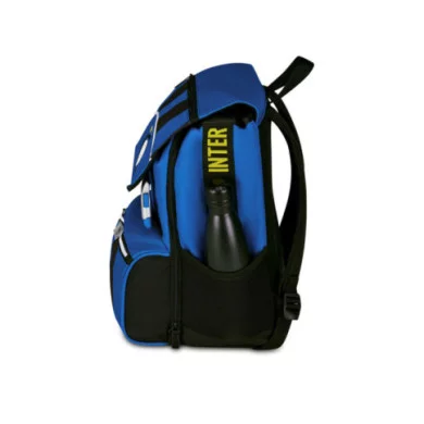 Zaino Estensibile Inter – 27L, doppio scomparto espandibile, patch ufficiale, scritte rifrangenti, scuola e sport