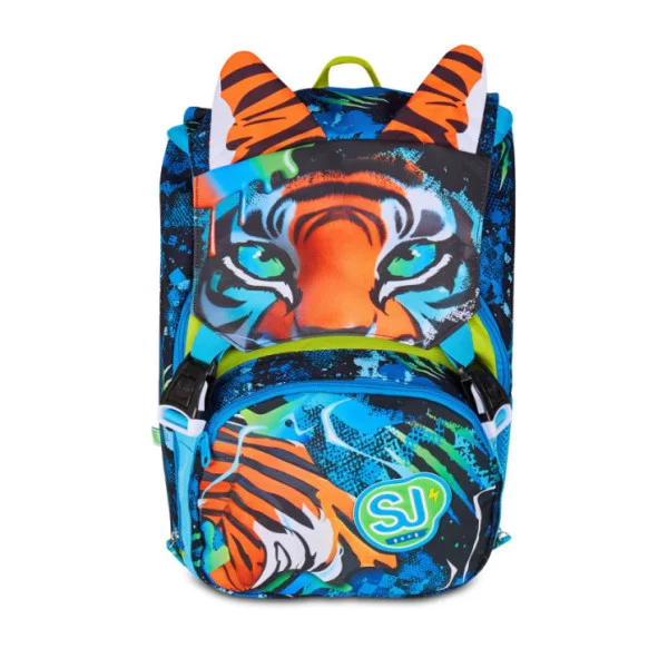 Zaino Estensibile SJ Gang Air Tiger - 24L, orecchie in peluche sollevabili, doppio scomparto e zip laterali