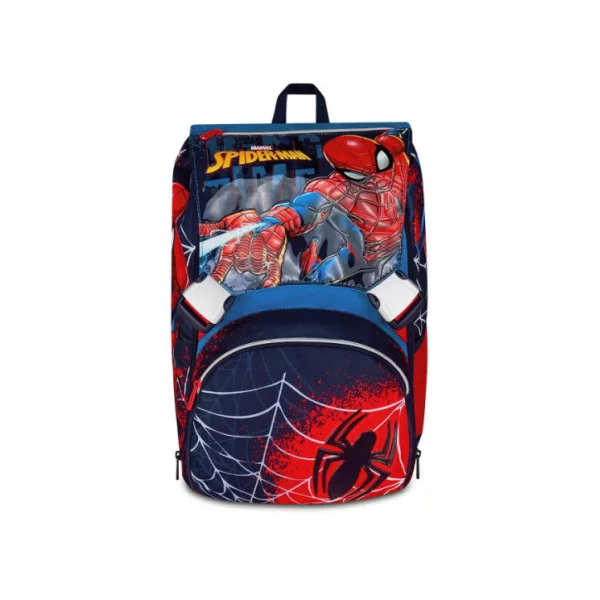 Zaino scuola sdoppiabile Big Spider-Man Seven – 27 Lt, fantasia rosso-blu con ragnatele, tasche e schienale ergonomico