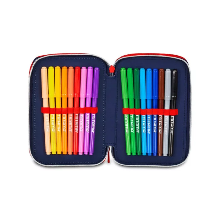 Astuccio 3 zip Spider-Man con corredo Mitama – completo scuola, 26 pezzi, PVC imbottito, fantasia supereroe Marvel