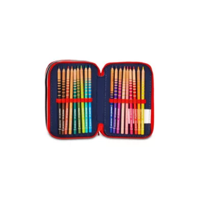 Astuccio 3 zip Spider-Man con corredo Mitama – completo scuola, 26 pezzi, PVC imbottito, fantasia supereroe Marvel