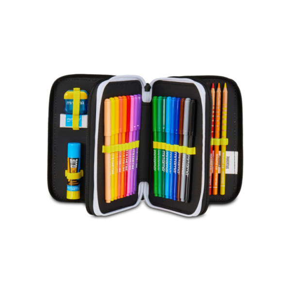 Astuccio Juventus 3 zip con 45 pezzi Mitama – triplo scomparto, completo scuola, design ufficiale bianconero