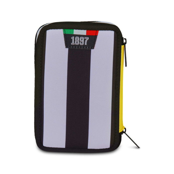 Astuccio Juventus 3 zip con 45 pezzi Mitama – triplo scomparto, completo scuola, design ufficiale bianconero