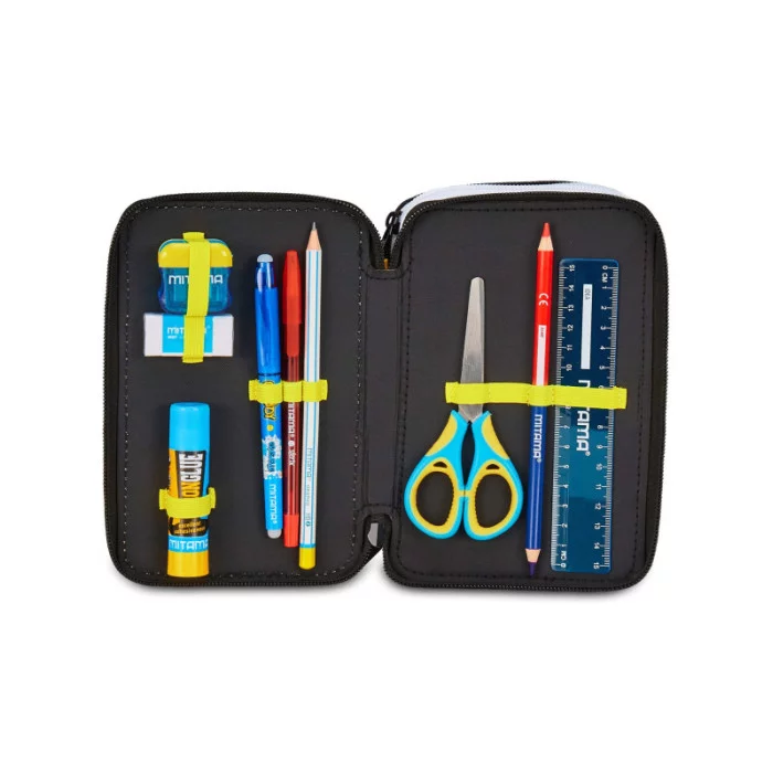 Astuccio Juventus 3 zip con 45 pezzi Mitama – triplo scomparto, completo scuola, design ufficiale bianconero